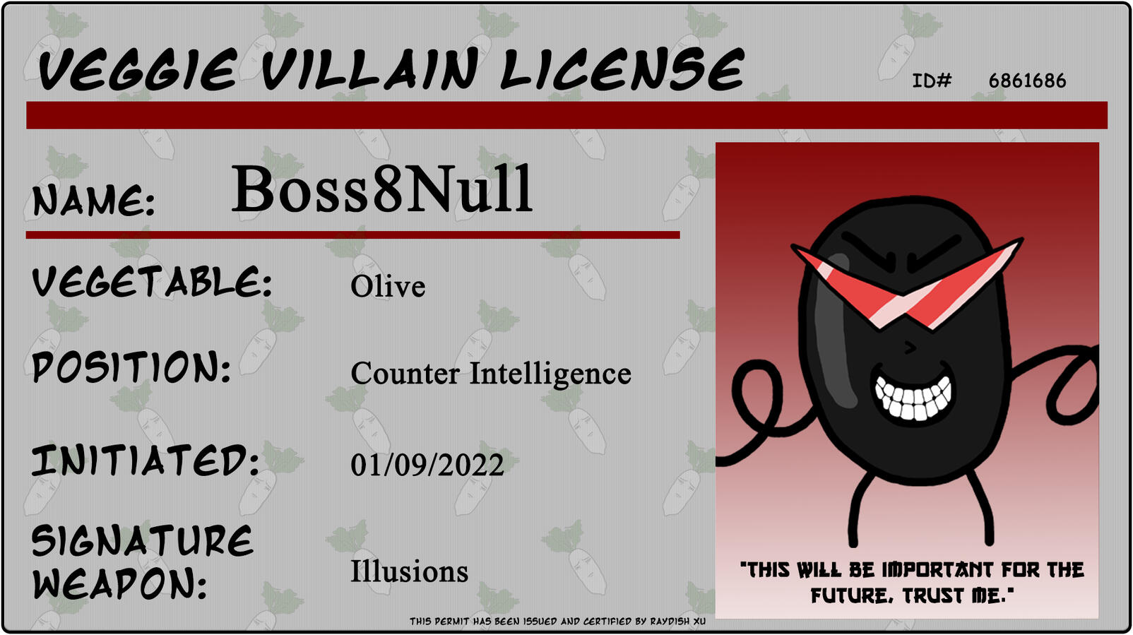 Villain License - Boss8null Villain License - Boss8null