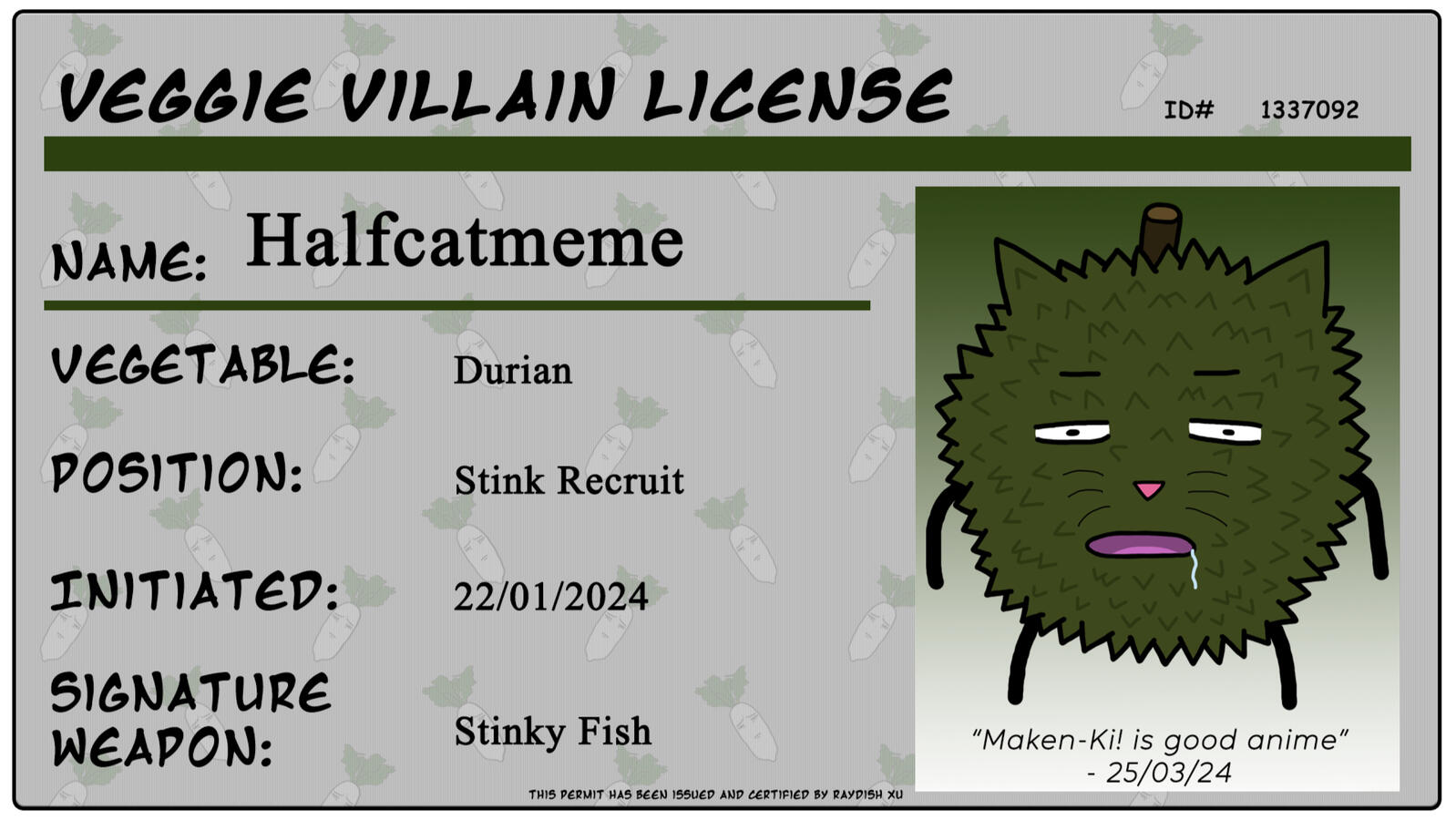 Villain License - Halfcatmeme Villain License - Halfcatmeme