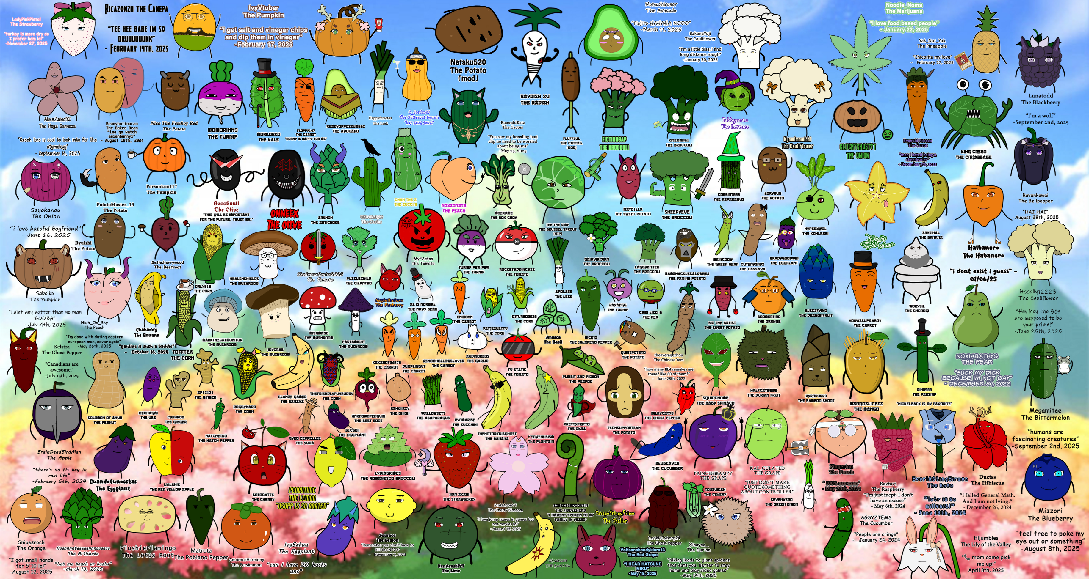 Veggie Villains Raydish Xu created art of viewers as vegetables