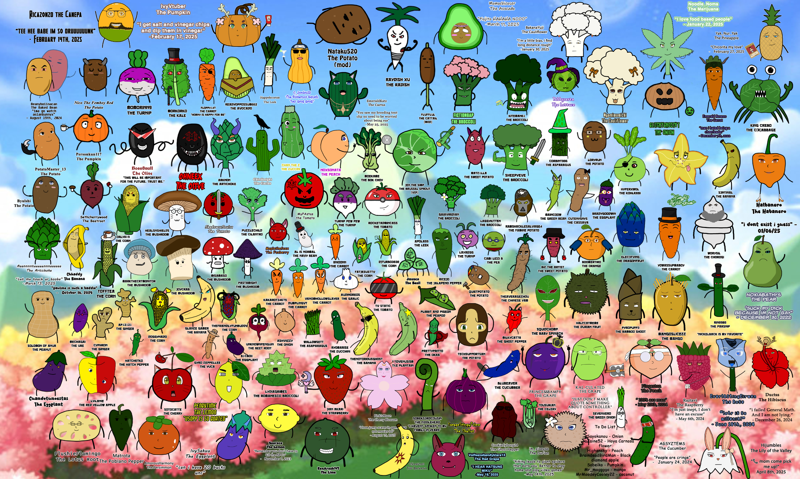 Veggie Villains Raydish Xu created art of viewers as vegetables